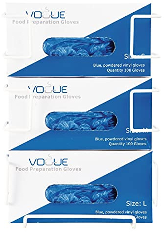 Vogue Einweg-Handschuhspender, 3 Etagen, Weiß, Größe: 360 x 260 x 105 mm, wandmontierter Einweg-Handschuhhalter, Lieferung mit Befestigungsmaterial, steriler Handschuhspender, GC960