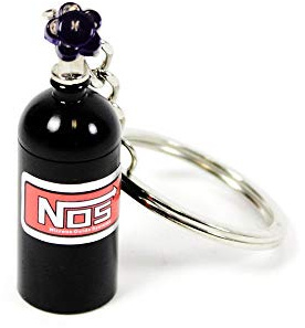 NOS Lachgas Keyring Turbo Boost Black Bottle Nitro New Tuning Turbo