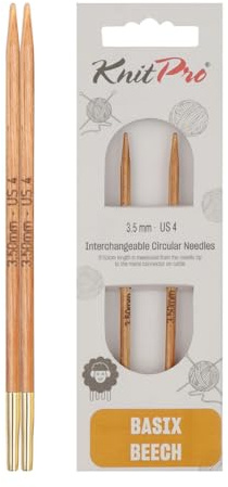 KnitPro Basix Beech Austauschbare Nadelspitzen 5 (13cm) | 3.5mm