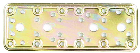 Amig - Perforierte Anschlussplatte | 185 x 65 x 2,2 mm | Befestigung von Holzkonstruktionen | Für Pfeiler-Träger-Verbindungen, Spleiße und Reparaturen | Dichromatierter Stahl