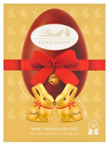 Lindt Gold Bunny Egg Milk Chocolate Easter Bunny 115g – Iconic Foil Wrapped Bunny Made from Premium Swiss Chocolate – Ideal for Easter Gifting – Easter, gift