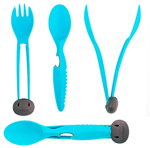 Colapz 7-in-1 Travel Cutlery with Bag - Camping Cutlery Set - Outdoor Cutlery to Take Away - Camping Tableware Set - Outdoor Survival