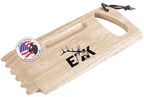 ELK Bristle-Free Grill Scraper - Natural Rubberwood BBQ Cleaning Tool for Grates - Ergonomic Handle, Multipurpose Grill Accessory for Outdoor BBQ Enthusiasts