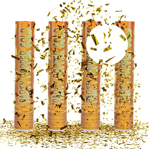 Cannone Spara Coriandoli Oro, XiXiRan Coriandoli Cannoni Popper, Tubo Sparacoriandoli Matrimonio, Sparacoriandoli Compleanno Argento, Tubi Coriandoli Laurea, Cannone Spara Coriandoli Compleanno (oro)