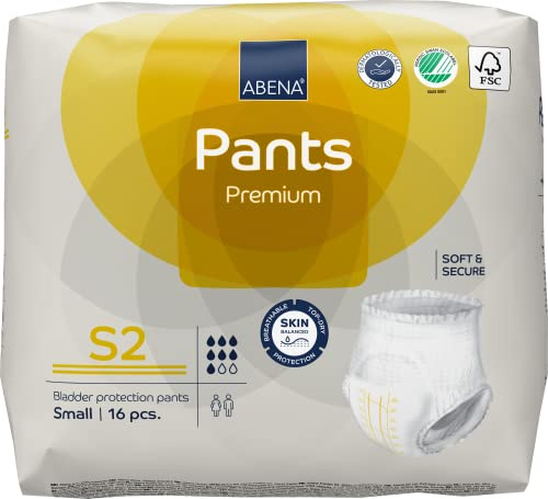 Abena Premium Incontinence Protective Underwear, Abena Pants, Pull-ups, Moderate/Heavy Absorbency, Level 2, Small, 192 Count