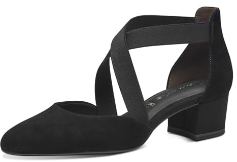 Tamaris 1-1-22307-42-001 Damen Riemchenpumps Nubuk-/Veloursleder schwarz schwarz