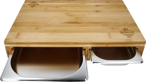 KS TOOLS Schneidbrett mit 3 Edelstahl-Auffangschalen 100225