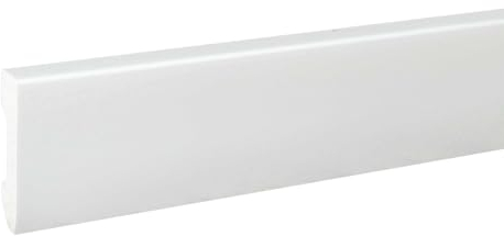 PROVISTON Plinthe 16 x 60 x 2000 mm - Plinthe moderne - Profil carré - Plinthe en plastique de qualité supérieure - Blanc - Imperméable - Robuste et durable