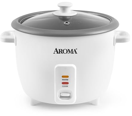 AROMA® ARC-368NG Rice Cooker, 8 Cups (Uncooked)/16 Cups (Cooke), Rice Cooker and Soup Warmer with One Touch Control, 4 Liter, White