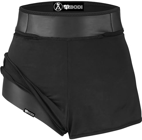 A Vebodi Neoprenanzug Boardshorts, 1,5 mm, glatte Haut, Neopren, Wassersport-Shorts, Damen, Schwimmhose, Badehose, Kompressionsshorts, Größe L