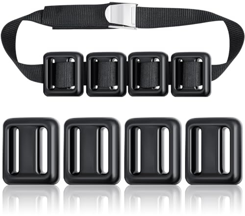 Tellegloww 4 Pcs 2.2 lb Dive Weights Belt for Scuba Diving Coated Dive Weights Nylon Belt with Metal Quick Release Buckle for Free Diving Spear Fishing