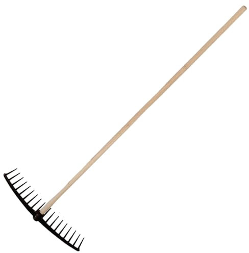 Crisalide® - Rastrello In Polipropilene Curvo Con Manico 150CM, 20 Denti Marrone, Made In Italy, Ideale Per La Cura Del Giardino, Orto