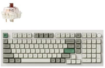 Keychron Q5 Max Tastiera Meccanica Wireless, completamente in alluminio, 2,4 GHz, Bluetooth, QMK, layout 96%, RGB con switch Hot-swappable Gateron Brown Compatibile con Mac Windows Linux - Bianco