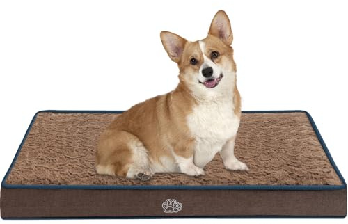 EMPSIGN Tappetino per cani da 76 cm, reversibile, caldo e fresco, lavabile, con supporto in schiuma per gabbia per uova, tappetino per animali domestici, per cani di taglia grande, media e piccola