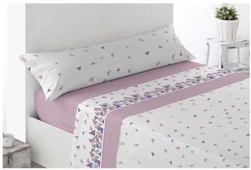 Acomoda Textil – Juego de Sábanas Térmicas de Pirineo. Sábanas de Invierno Tejido Polar para Cama Individual y Matrimonio, 3 Piezas Ropa de Cama Ajustable, Suave y Cálida. (Barbate Rosa, Cama 135 cm)