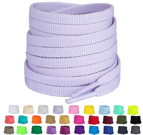 Olukssck 2 Pares Cordones Zapatillas Deporte 29 Colores para Zapatillas | Cordones Planos, Resistentes y Duraderas, 6mm Ancho, 5 Longitudes, para Zapatillas Deportivas,Running,Sneakers,Niños,Adultos