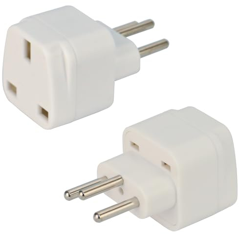 Wirafix 2 Pack Switzerland Plug Adapter, UK to Swiss Plug Adapter, Grounded Swiss Plug, Travel Adapter for Switzerland,Jordan, Liechtenstein, Madagascar, Rwanda and More (Type J), White
