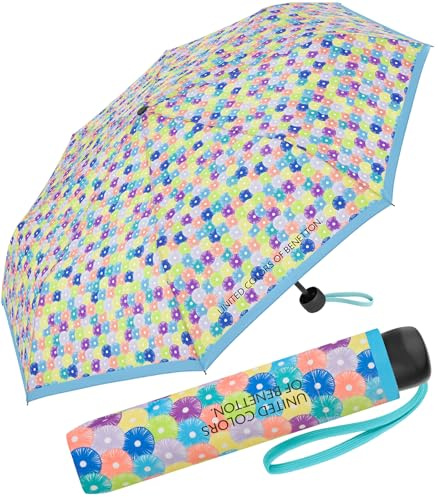 Benetton fickparaply Super Mini Dots, blooming prickar blå, 95 cm