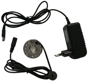 ATUMY Garten Deko 16mm Ultraschall Nebel Maker FoggerFountain Zubehör Luftbefeuchter Hause 12-LED Lampen Solar Wasserspiel