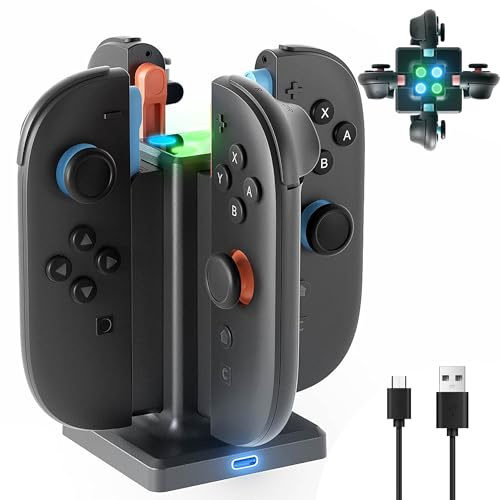 HEYSTOP Steering Wheels for Nintendo Switch 2 Joy-Con Grip Racing Wheels for Mario Kart 8 Deluxe 4 in 1 Mario Kart Game Switch 2 Steering Wheel Grip Cover Joy-Con Controller Accessories