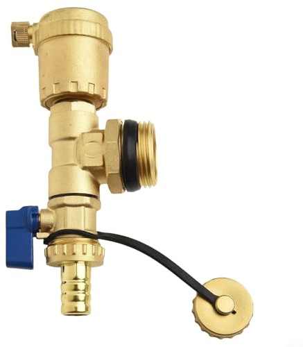Zilimontt Colector de calefacción por suelo radiante con ventilación automática y válvula de drenaje para terminales de 1/2/3/4 pulgadas, construcción de latón macizo para sistemas de calefacción del
