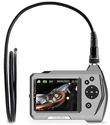 Telecamera di ispezione da 7,6 mm, endoscopio 3,5 pollici IPS Monitor 1080P fotocamera di ispezione periscopio, 2600mAh con ricarica USB, Boroscopio industriale impermeabile con schermo IP67