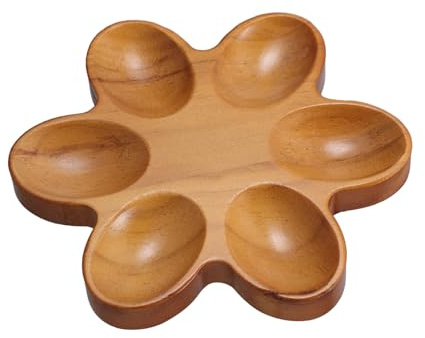 WEKADRIN Eiertablett mit Sechsblättrigem Blumendesign aus Holz Eieraufbewahrung für Arbeitsplatte Langlebige Lösung Geeignet für Festliche Anlässe Wie Ostern