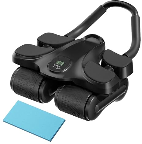 Rueda abdominal con temporizador, máquina automática, rueda abdominal con soporte para, para entrenamiento de músculos del tronco, fuerza para hombres y mujeres