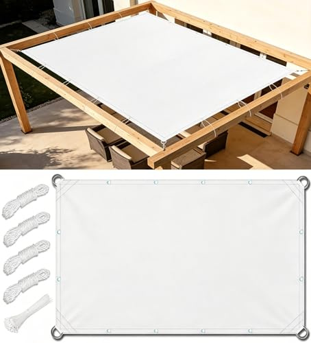 Vela Ombreggiante Rettangolare 2x3m Bordi dritti Tenda da Sole per Esterno Vele Ombreggianti Impermeabile Telo Parasole Protezione UV Tenda Vela per Giardino Balcone Terrazza Bianco