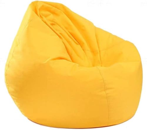 BriskyM Waterproof Bean Bag Large Storage Bean Bag Oxford Cover Soft Indoor & Outdoor Zipper Beanbag Chair Cover No Filling Great for Gaming chair and Garden Chair (Yellow, 60x65cm)