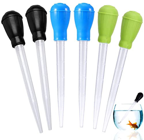 DBAILY Aquarium Pipette Dropper, 6 Stücke Kieselgel Aquarium Wasserwechsler Pipette Feeder Abfall Entferner Kies Reiniger Für Fisch Tank Zubehör 30ml