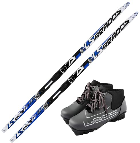 Skiwax Europe Langlauf Ski Set für Kinder: Langlauf Ski + Bindung+ Langlaufschuhe - Länge: 150cm