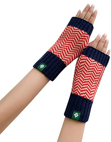XIUH Damen Fingerlose Handschuhe Armwärmer Stulpen für Damen Fingerlose Handschuhe Fingerlose Armstulpen Strick Fingerlose Fäustlinge für Handgelenk mit Daumenloch Handschuhe Fingerlose gestrickte
