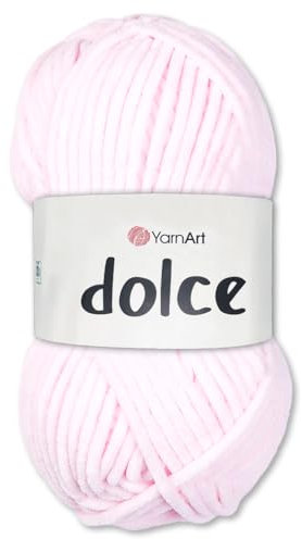 Frida's Wollhaus YarnArt 100 g Dolce Chenille Wolle Garn Stricken Häkeln Amigurumi 64 Farben (781 | Hellrosa)