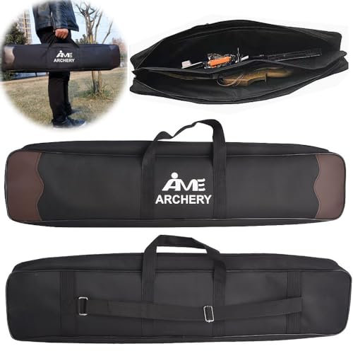 Generisch Bogenschießen Recurve-Bogen Handtasche Take Down Tragbare Tasche Leichtes Bogenetui Einzelne Umhängetasche Pfeilträger Langbogenetui (schwarz)