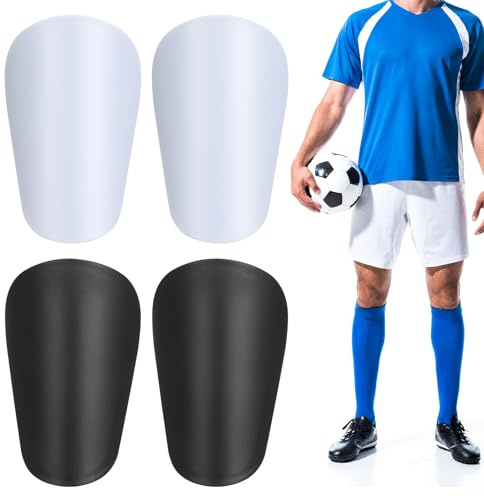 2 Paar Mini Fußball Schienbeinschoner, Schwarz Weiß Extra Mini Schienbeinschoner, Mini Beinschutz für Erwachsene Kinder, Stoßfeste Anti Kollisions Beinschützer, Fußball Schutzzubehör Beine Football