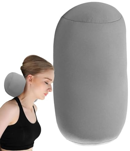 Rundes Halswirbelkissen, Mikroperlen-Kissen, Schlauch, Mikroperlen-Kissen für Nackenstütze, Körperkissen, Zylinder-Sitzsack, Wurfkissen, weiches Rückenkissen, Nackenrolle für Yoga, Bett, Entspannung