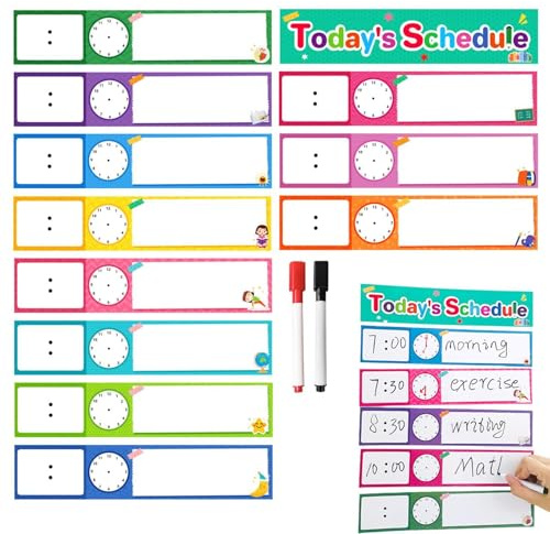 Calendario visivo per bambini, pianificatore da parete con 12 carte per creare aiuti visivi, coltiva buone abitudini per i bambini