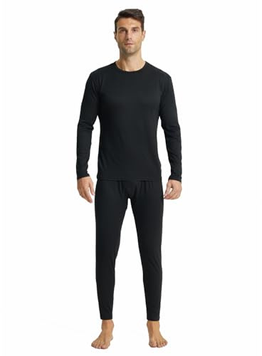BEGIANT Set di biancheria intima termica da uomo in pile, super calda biancheria intima lunga per inverno e freddo, a maniche lunghe, biancheria intima lunga Baselayer Set per attività all'aria aperta