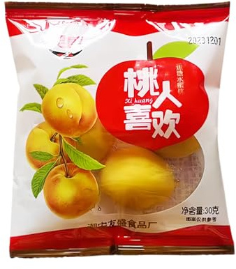 WSYLS-Pesche, frutta Throat - Frutti cinesi agrodolci, snack per ufficio/scuola - Croccanti antiossidanti 30 g/confezione * 1 confezioni，Snack asiatici