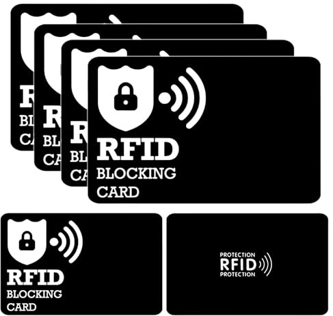 4 Pcs RFID Blocking Card for Wallets – Ultra Thin Safecard Shield Credit & Debit Card Protector- Anti-Theft Card Blocker for Contactless Cards – Force Field Max Card Protector for Bank Card (Black)