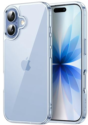JETech Hülle für iPhone 17, Anti-Vergilbung, Nebelblau | Stoßschutz, Kratzfeste Harte PC-Rückseite, Robuster Transparenter TPU-Rahmen