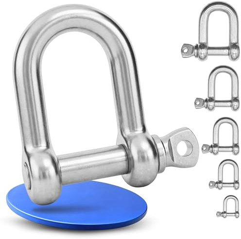 Hochwertige Edelstahl Schäkel Rostfrei - Große Auswahl - 4-25mm | Schäkel Rostfrei V4A Edelstahl 304 | Korrosionsbeständig | Schäkel Edelstahl 5mm 2Stk