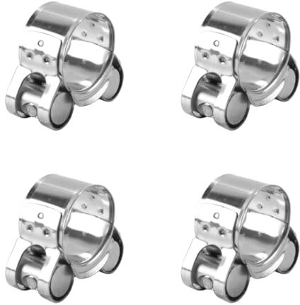 Voyoo Juego de 4 abrazaderas de escape duraderas de 23-25 mm, clips de manguera y perno para una conexión segura de tuberías (23-25 mm)