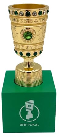 Am Ball Com DFB-Pokal Replik 70 mm auf Acrylsockel Metall Zamak Sammlerstück Detailgetreu Offizielle DFB Geschenkbox Miniatur