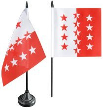 Digni® Drapeau de Table Suisse Canton Valais, Mini Drapeau - 12 x 12 cm