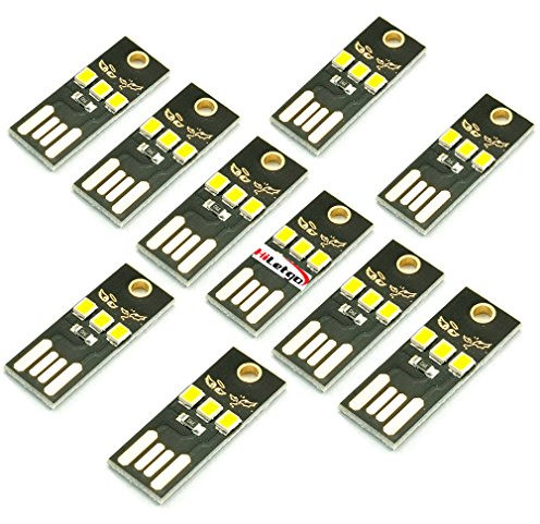 HiLetgo 10PCS Super Mini USB Light Ultra Slim USB Light for Laptop/Keyboard/Camping