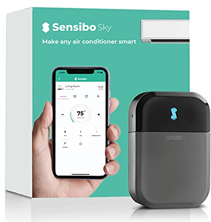 Sensibo Sky, Smart Wireless Air Conditioner Controller. Quick & Easy DIY Installation. Maintains Comfort with Energy Efficient. Automatic Wifi Thermostat Control App. Google, Alexa and Siri Compatible