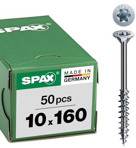 SPAX Holzbauschraube, 10, 0 x 160 mm, 50 Stück, T-Star plus, Senkkopf, Teilgewinde, 4CUT, Wirox A3J, 0191021001605, 10 Stück, 191011001605