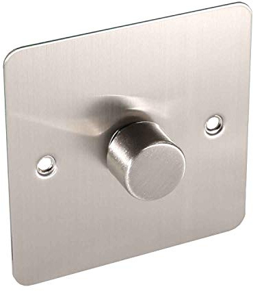 Lowenergie LED Dimmer Switch Light Switch for Dimmable Low Load Lighting Faceplate 3W to 250W 240V (SINGLE, BRUSHED CHROME)